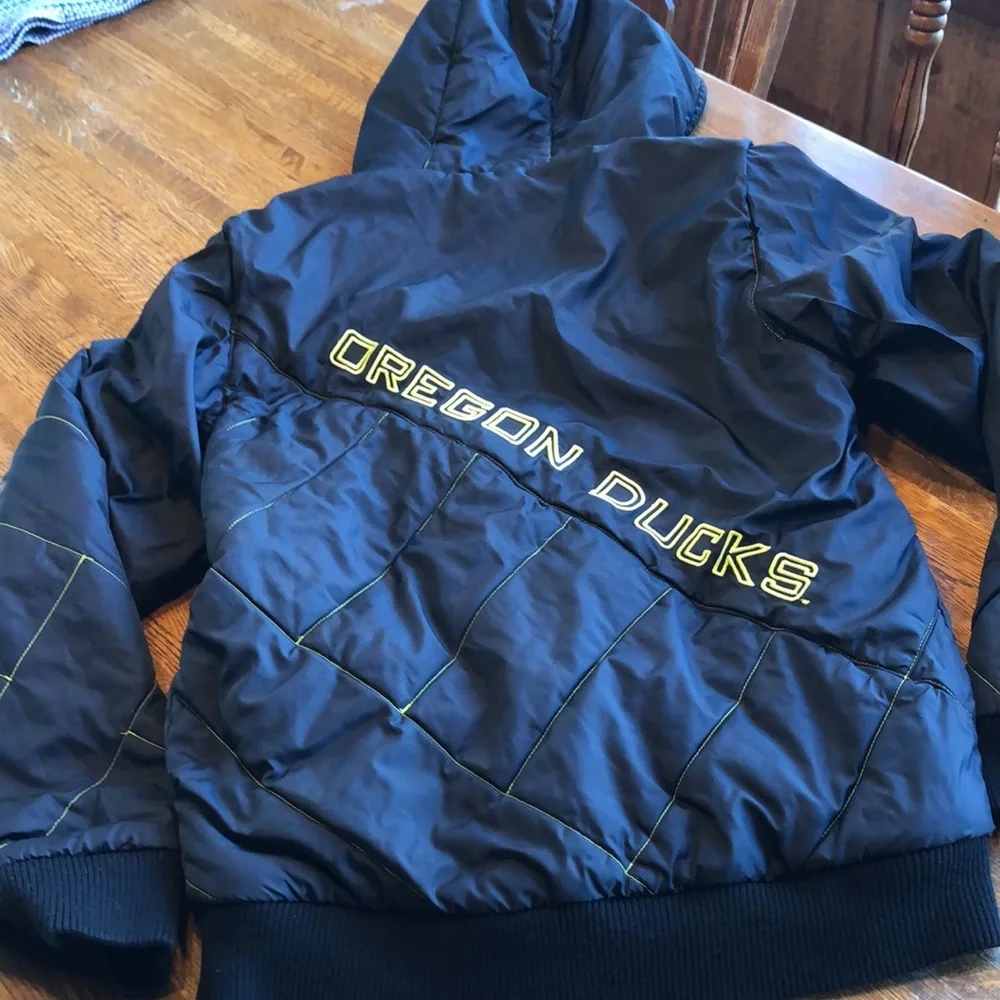 Columbia Green Oregon Hooded Bomber Jacket with Yellow Logo